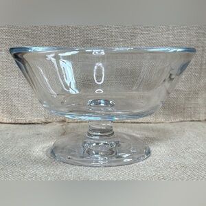 Krosno Glass Pedestal Candy Compote Dish Minimalist Modern Neutral Fairy Core
